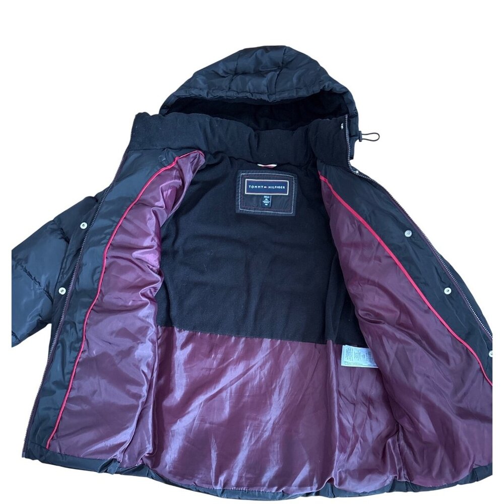 Tommy Hilfiger Coat Womens XL Puffer Black Winter Removable Hood NWOT - Picture 10 of 13